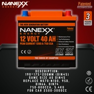 12V 40AH DIN45L (750CCA) Nanexx High Performance Battery