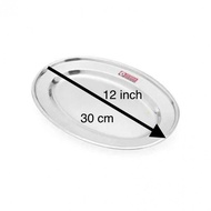 Zebra Stainless Steel Sus 304 Food Grade Quality Oval Plate 12 inch & 14 inch Fish Plate