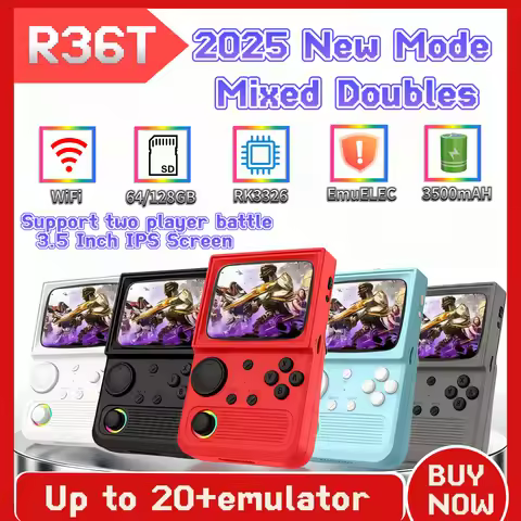 AISLPC New R36T Retro Handheld Gaming Console, Emuelec System 3.5 Inches, 18000+ Games Support Wifi 