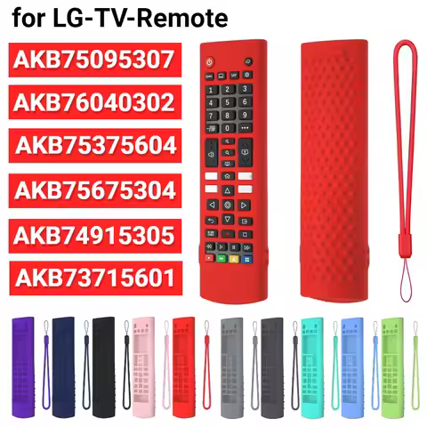 TV Remote Control Sleeve Skin Case Silicone Remote Cover with Lanyard Shockproof for LG TV Remote AK