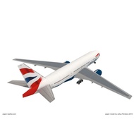 Boeing 777-200 British airways airplane papercraft pattern sheet (PA-A7) airplane model