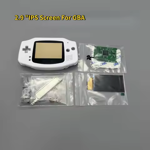 2.9'' GBA IPS LCD no cut shell required easy to install 2.9 "IPS high brightness LCD and shell kit f