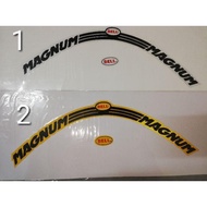 ❂Sticker Magnum Bell Yellow Stripe Sticker Helmet Motoramat disyorkan