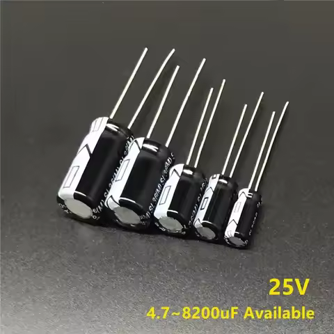 25V 4.7/6.8/10/22/33/47/68/100/180/220/270/330/470/680/820/1000/1500/3300/4700/6800/8200uF Aluminum 