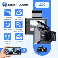 South Ocean A670 2.4" LCD Screen WiFi GPS 4K Dual Lens Night Vision Dashcam Car Parking Monitor Car 