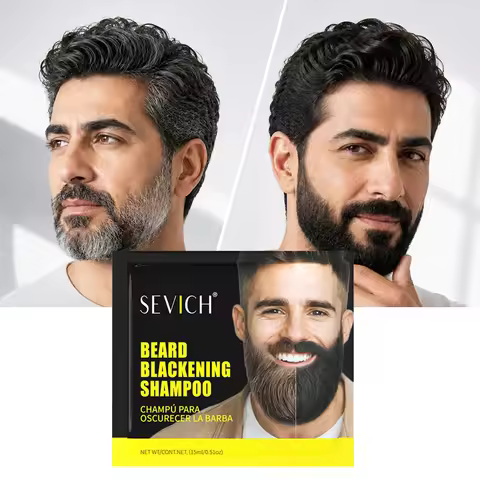 Black Hair Dye Shampoo Natural Ginger Beard Coloring Shampoo Easy to Use Long Lasting Color & Gray C