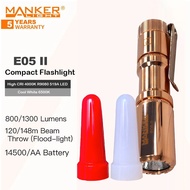 MANKER E05 II Rechargeable Pocket Flashlight, High Density LED Emitter , 14500 / AA Battery