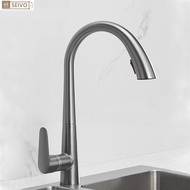 Gray Pull-out Kitchen Faucet Hot And Cold Water Mixer Tap Washbasin Sink Faucet