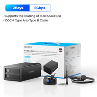ORICO 35 Series 2 Bay 3.5นิ้ว HDD Docking Station USB3.0 SATA พร้อม RAID Aluminium HDD Enclosure 32T