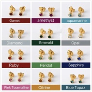 Earring Stud 10K US GOLD Long Faded