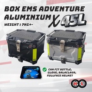 EMS TOP BOX ALUMINIUM 45L MOTORCYCLE BOX -TBX ALUMINIUM 45L Original EMS Aluminium Storage Box With Universal Base Plate