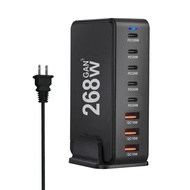 268W Desktop GaN Charger 8-port USB Type C PD Fast Charge 3.0 USB Type C Fast Mobile USB