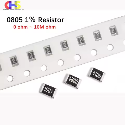 100pcs 0805 SMD Resistor Accuracy 1% 1/8W 0R ~ 10M 10R 100R 220R 330R 470R 1K 4.7K 10K 47K 100K 0 10