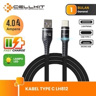 CELLKIT 4A USB Type C Fast Charging LED Data Cable 1M LH812 30 Day Warranty