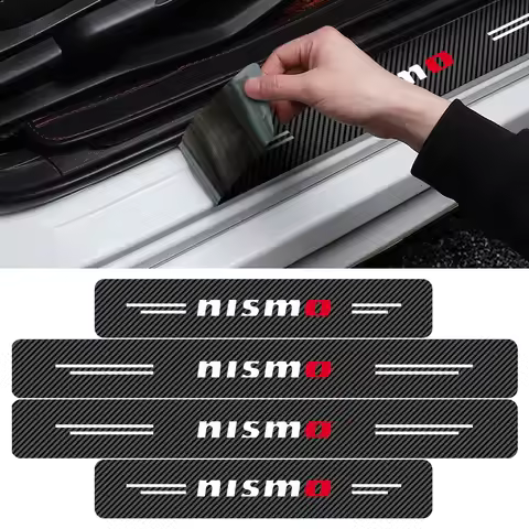 4pc Carbon fiber threshold sticker for cars Pedal protection sticker For Nismo Nissan Juke Tiida Tea