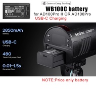 Godox NEW WB100C Battery USB-C Charging (2850mAh) FOR AD100ProII OR  AD100PRO