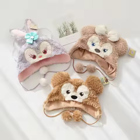 Cute Disney Cartoon Duffy StellaLou ShellieMay Cosplay Hat Anime Kawaii Girls Winter Warm Ear Protec