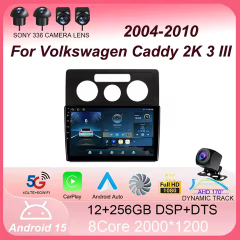 Android 15 Car Radio Multimedia Video Player Navigation For Volkswagen Caddy 2K 3 III 2004 - 2010 st