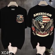Eagle American Glossy T-Shirt Screen Front-Back.