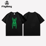 FLY BOY T-shirt Oversize Green Line Puppy | Kaos Hitam
