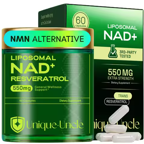 550mg ADVANCED NAD+ Resveratrol - Liposomal NAD Supplement with Resveratrol Support Skin Health and 
