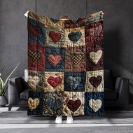 ร่วมสมัยหัวใจสีสัน Patchwork All-Season Soft WARM Breathable โยนสําหรับโซฟาเตียง Camping ผสมสี COZY