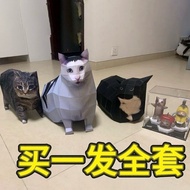 【Ready stock】网红oia小猫纸膜材料手工猫memeDIY纸模型图纸D立体折纸猫huh猫fds qZ2h4fZIS21004