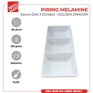 Piring Melamine / Sauce Dish 3 Divided GOLDEN DRAGON (0844014)(F1)