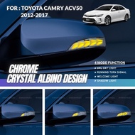 Awesome2u Toyota Camry ACV50 2012-2017 Car Chrome Albino Side Mirror LED Lamp DRL Turn Signal Light 