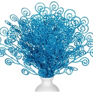 1/5Pcs Blue Christmas Picks Glitter Ornaments 10 Inches Candy Picks Curly Sprays Twigs for Christmas