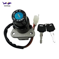 [Simhoa] Universal Motorcycle Key Ignition Switch Aluminum Alloy Replacement Set for Yamaha DT125 DT