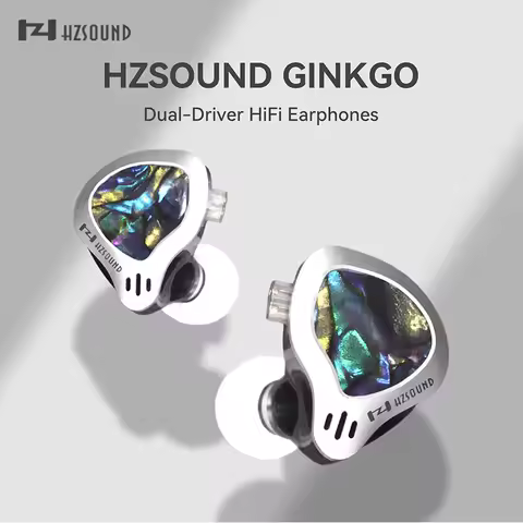 Hzsound Ginkgo 1DD+1PZT HiFi In-Ear Earphones Interchangeable Tuning Nozzles Monitor Headphones Game