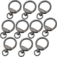 10 pcs Round Carabiner Clips 22mm Inside Diameter 3.5mm Thickness Spring Snap Hooks with Swivel O Ri