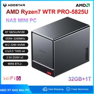 AOOSTAR AMD R7 5825U Mini PC with 4 Bay Nas Mini PC Support 2.5/3.5 "HDD * 4 NVME SSD Dual 2.5G LAN
