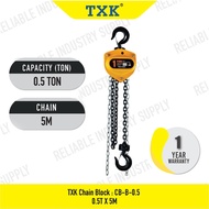 TXK Chain Block 0.5Ton & 1Ton + 5m Chain