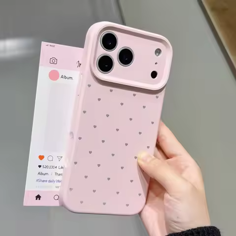 Love Heart Liquid Silicone Case For iPhone 17 Pro Max 12 13 14 15 16 Pro Max 17 Air 16 Plus Soft Cam