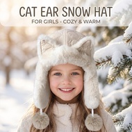 Cute Fox Ear Plush Hat For Kids With Thick Fleece Lining Ear Flap Design For Extreme Cold And E5i9