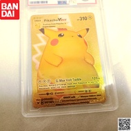 Lá Pokemon Pikachu VMax chuột điện siêu cấp tiến hóa nhôm mạ vàng Tặng kèm top loader 1459 TV D15 14