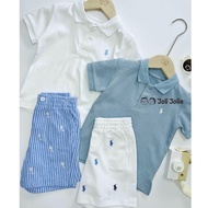 【🇲🇾Ready Stock】RL Cotton Polo & Shorts Set Baby Toddler Boy Kids Clothing Baju Bayi Budak Lelaki