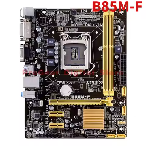 Used for ASUS B85M-F / B85M-K LGA1150 mATX DDR3 Motherboard (Supports i3-4130, i5-4460, Xeon E3-1230