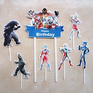topper toper tusukan hiasan kue cake nasi tumpeng ulang tahun happy birthday karakter ultraman ultra