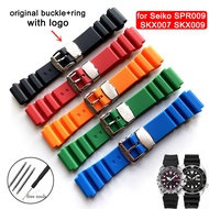Silicone Watchband for Seiko Prospex Series SPR009 SKX007/009 Strap 20mm 22mm Soft Sport Waterproof Bracelet Accessories with Logo