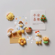 【Shipment Within 24 Hours】 Mini Duck Fridge Magnet Cute Strong Magnetic 3D Decorative Small Fridge S