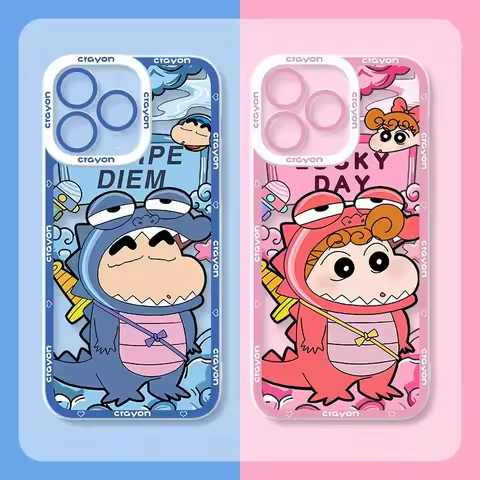 Cute C-Crayon S-ShinChan Phone Case For iPhone 15 14 Pro Max 13 12 Mini 11 Pro XR XS X 8 7 6 6S Plus