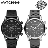 [SG] Emporio Armani AR1737/AR1735 Classic Chronograph Black Dial Men's Watch (Black AR1737 / Grey AR1735))
