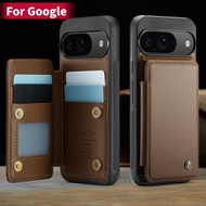 Leather Flip Cover For Google Pixel9 Pixel 9 8 Pro XL 8A 2024 5G Phone Case Magnetic Stand Card Hold