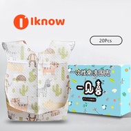 I know 20Pcs Disposable Waterproof Baby Bibs Burp Cloths Toddler Kids Adjustable Feeding Apron Saliv