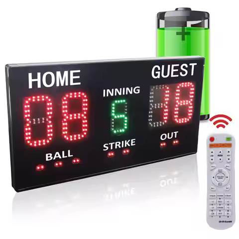 Professional Baseball Game Electronic Score Board Remote Control LED Referee Timing Scoring Keeper S