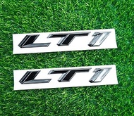 Pair Set LT1 Emblem 3D Side Fender Door Badges Sticker Nameplate Replacement for Camaro (Gloss Black