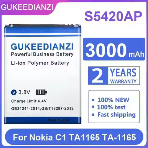 High-Capacity For Nokia C1 TA1165 TA-1165 3000Mah S5420AP Smart Phone Battery Reliable Power Supply